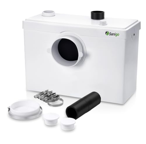 Sanigo SANI600 Zerkleinerer für Sanitär, automatische Pumpe zur Beseitigung von Abwasser, leise, 3/1 Eingänge für WC Waschbecken 600 W von Sanigo