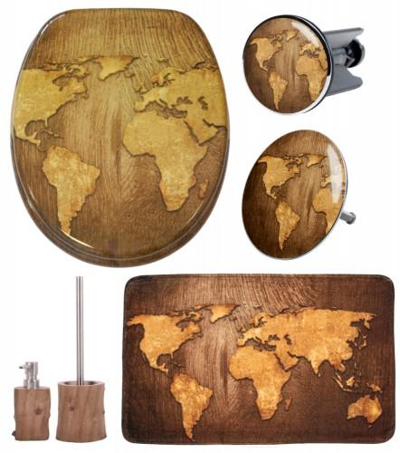 6-teiliges Badezimmer Set World Map von Sanilo