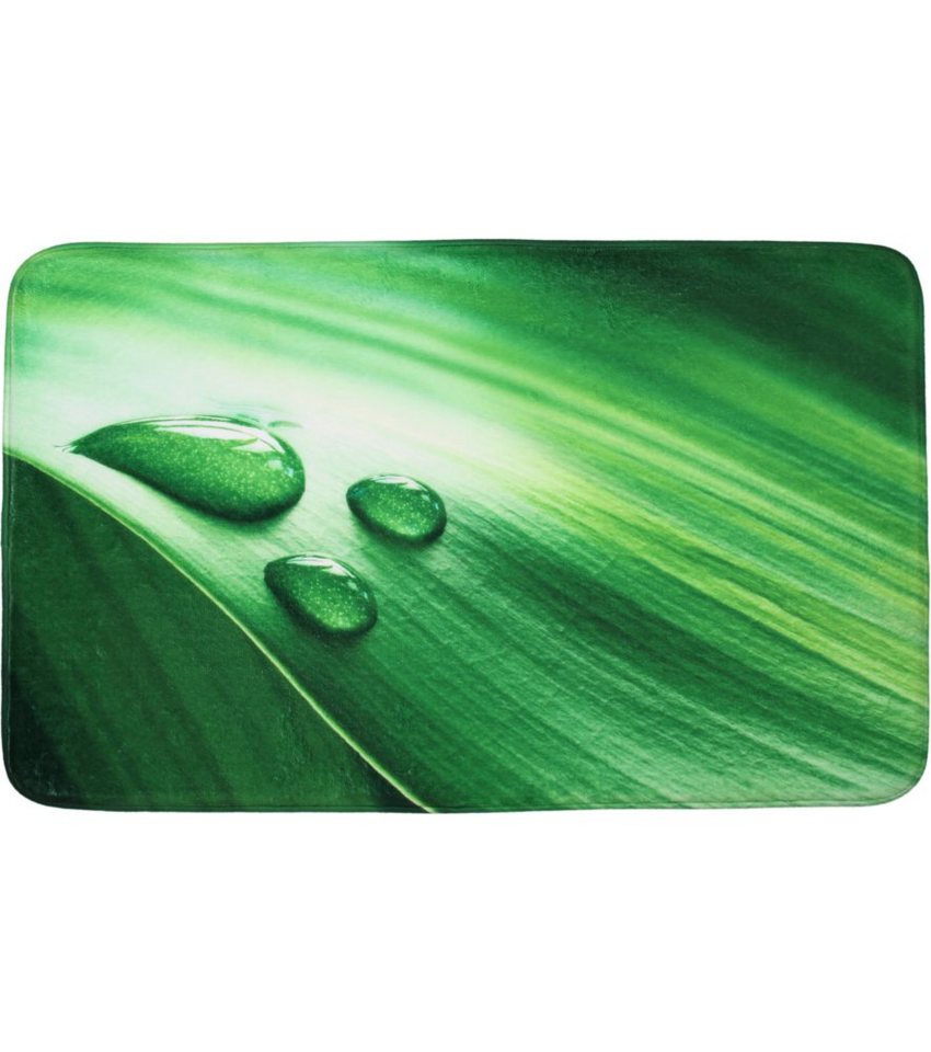 Badematte Green Leaf Sanilo, rutschhemmend, waschbar, schnelltrocknend, Polyester, rechteckig, sehr weich, hochwertig & modern, 50 x 80 cm oder 70 x 110 cm von Sanilo
