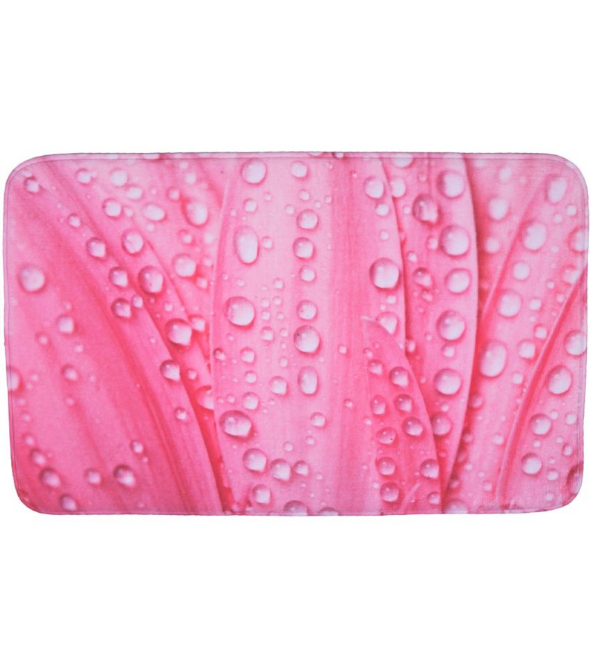 Badematte Pink Flower Sanilo, rutschhemmend, waschbar, schnelltrocknend, Polyester, rechteckig, sehr weich, hochwertig & modern, 50 x 80 cm oder 70 x 110 cm von Sanilo