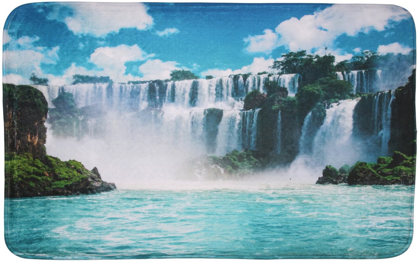 Badematte Wasserfall Sanilo, 50 x 80 cm, sehr weich, rutschfest, waschbar und schnelltrocknend, 100% Polyester von Sanilo