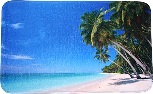 Badteppich Karibik 50 x 80 cm, hochwertige Qualität, sehr weich, schnelltrocknend, waschbar, rutschhemmend, Fußbodenheizung geeignet von Sanilo