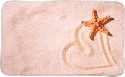Badteppich Sandy 70 x 110 cm, hochwertige Qualität, sehr weich, schnelltrocknend, waschbar, rutschhemmend, Fußbodenheizung geeignet von Sanilo