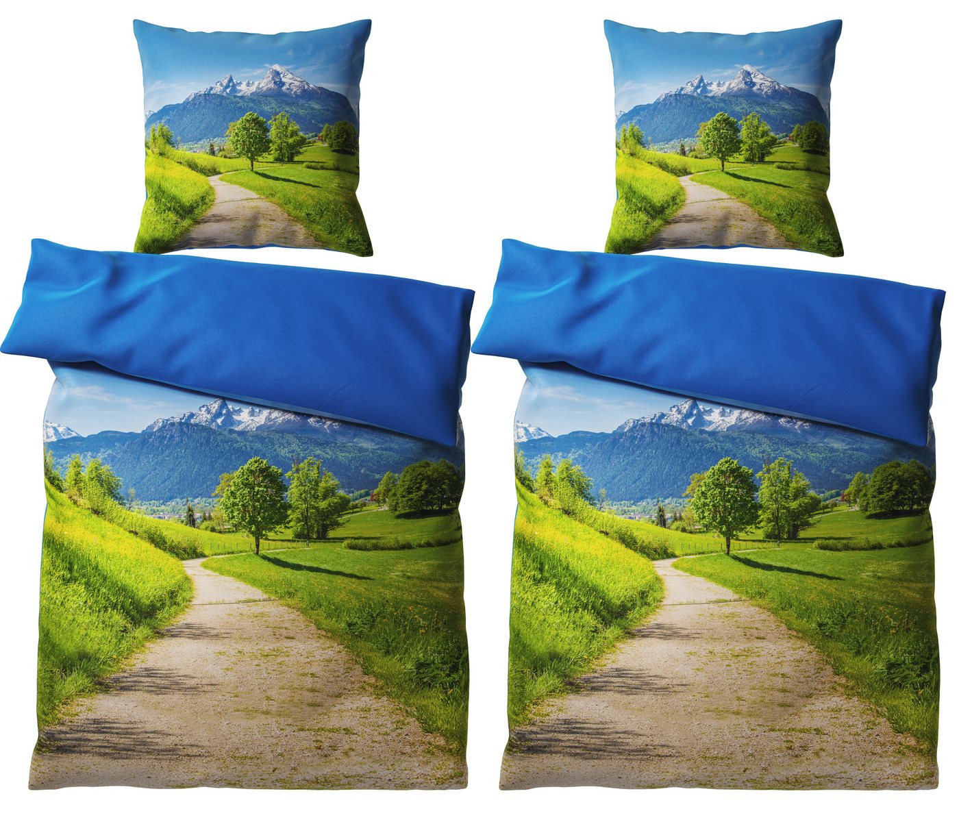 Bettwäsche Alpen 135x200 cm, Bettbezug und Kissenbezug, Sanilo, Baumwolle, 4 teilig von Sanilo