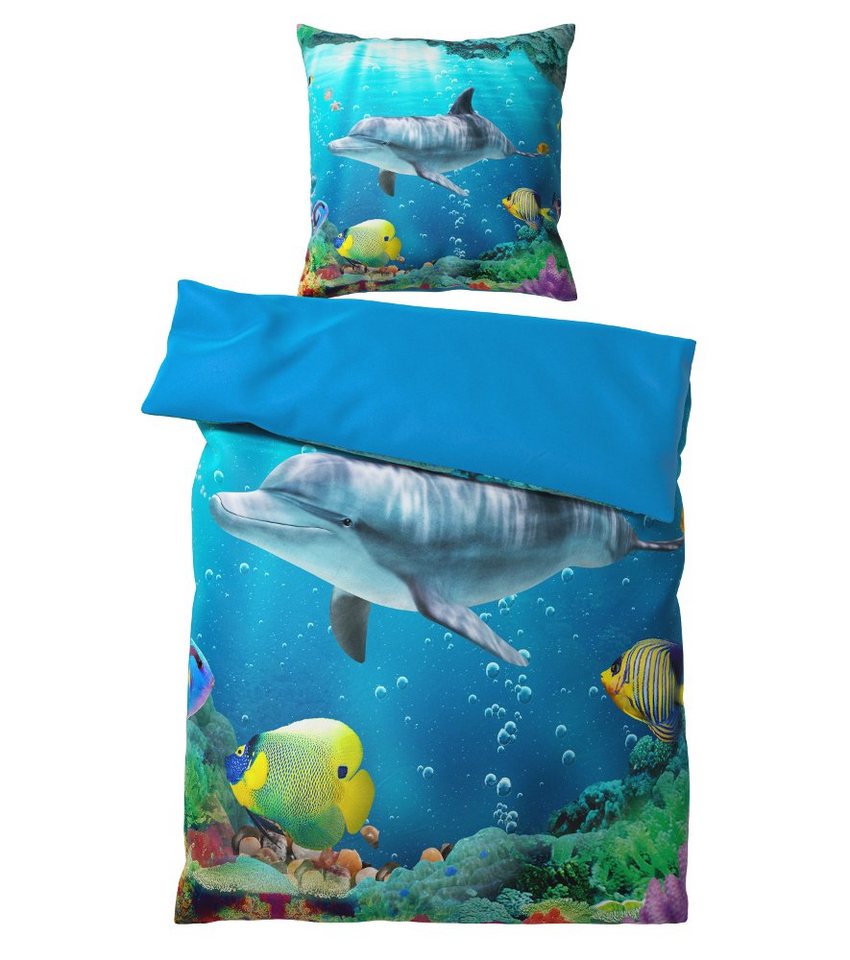 Bettwäsche Delphin 135x200 cm, Bettbezug und Kissenbezug, Sanilo, Baumwolle, 2 teilig von Sanilo
