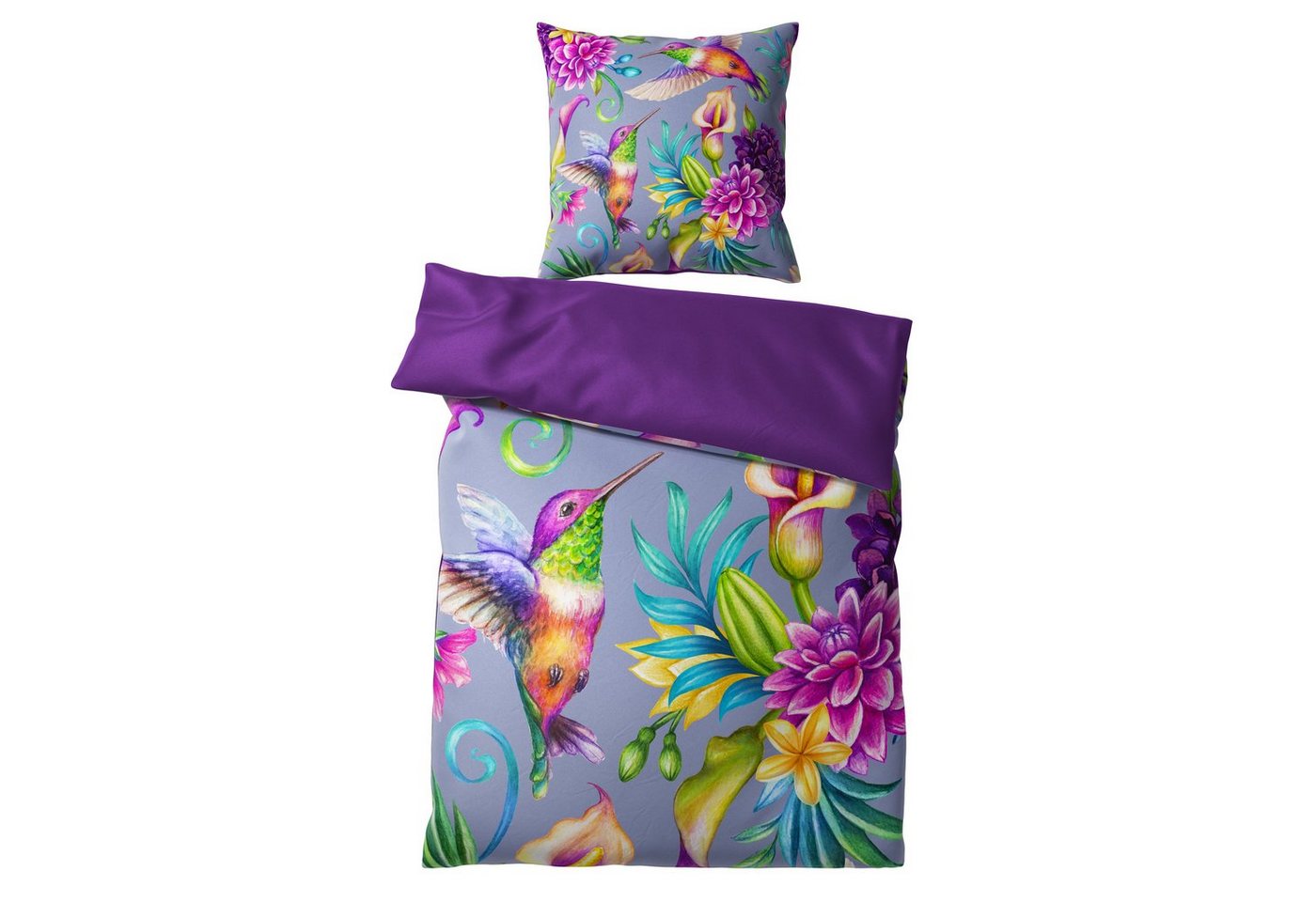 Bettwäsche Kolibri 135x200 cm, Bettbezug und Kissenbezug, Sanilo, Baumwolle, 2 teilig, mit Reißverschluss von Sanilo