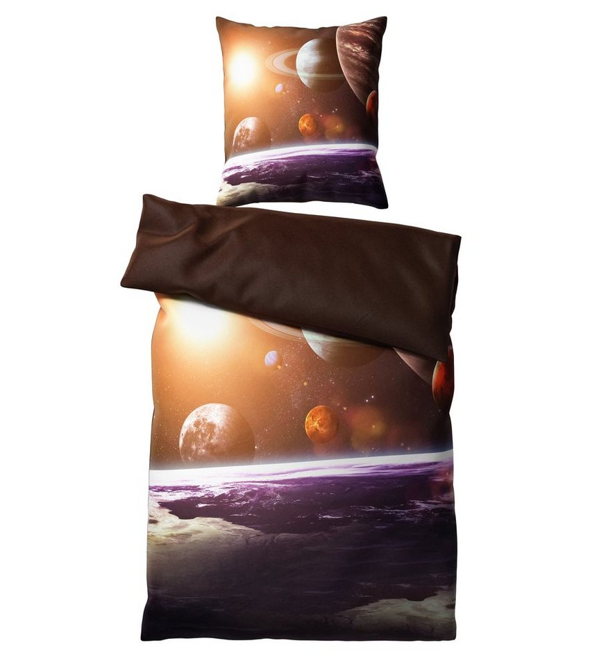 Bettwäsche Planeten 135x200 cm, Bettbezug und Kissenbezug, Sanilo, Baumwolle, 2 teilig von Sanilo