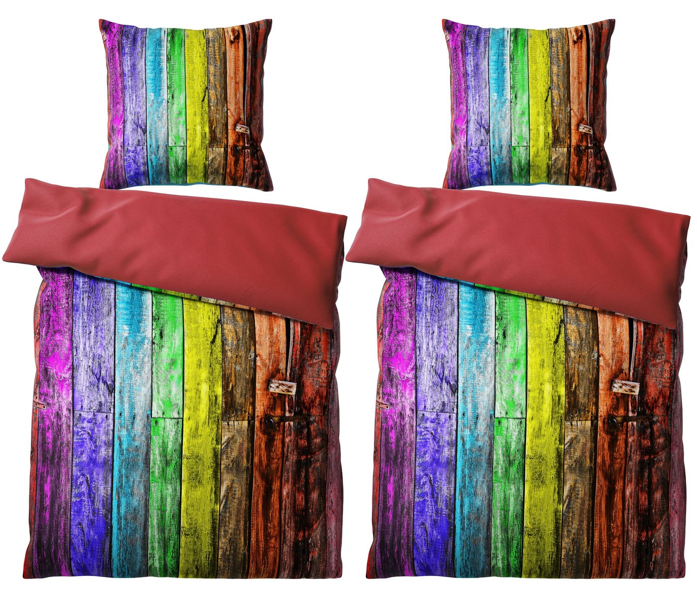 Bettwäsche Rainbow 135x200 cm, Bettbezug und Kissenbezug, Sanilo, Baumwolle, 4 teilig von Sanilo