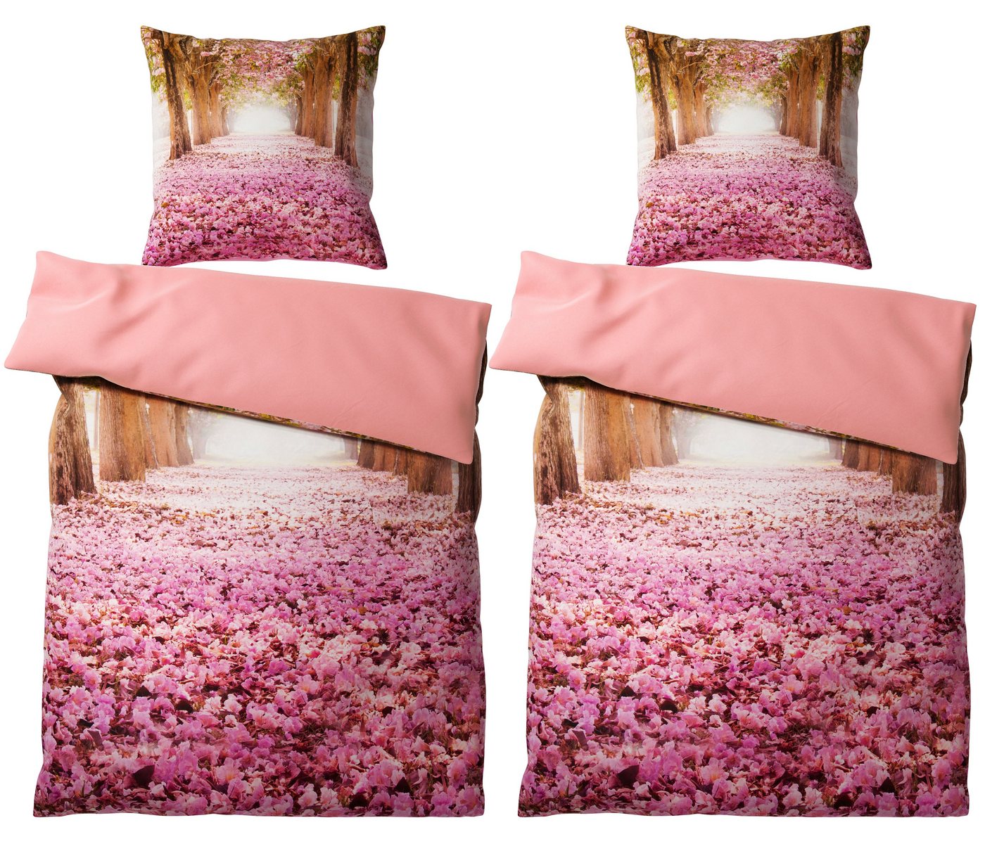 Bettwäsche Romantik 135x200 cm, Bettbezug und Kissenbezug, Sanilo, Baumwolle, 4 teilig von Sanilo