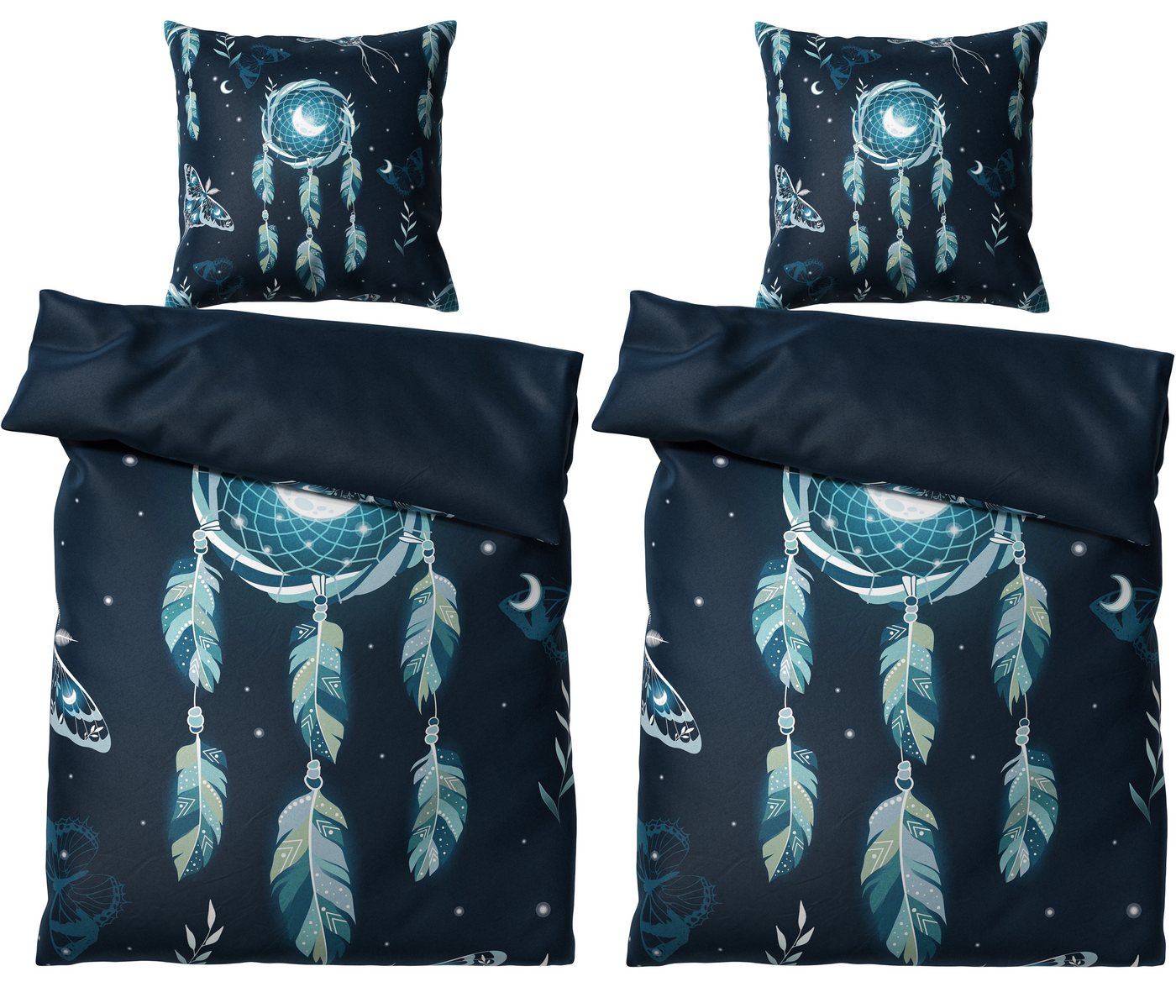 Bettwäsche Traumfänger 135x200 cm, Bettbezug und Kissenbezug, Sanilo, Baumwolle, 4 teilig, mit Reißverschluss von Sanilo