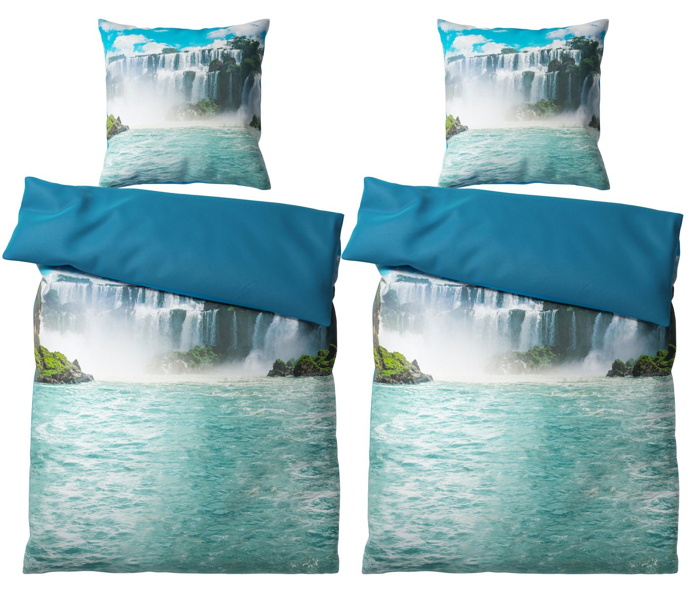 Bettwäsche Wasserfall 135x200 cm, Bettbezug und Kissenbezug, Sanilo, Baumwolle, 4 teilig von Sanilo