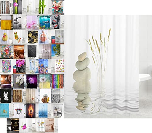 Sanilo Duschvorhang, viele schöne Duschvorhänge zur Auswahl, hochwertige Qualität, inkl. 12 Ringe, wasserdicht, Anti-Schimmel-Effekt (Balance, 180 x 200 cm) von Sanilo