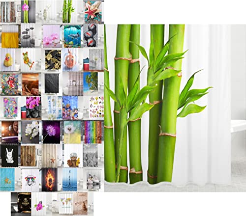 Sanilo Duschvorhang, viele schöne Duschvorhänge zur Auswahl, hochwertige Qualität, inkl. 12 Ringe, wasserdicht, Anti-Schimmel-Effekt (Bambus, 180 x 200 cm) von Sanilo