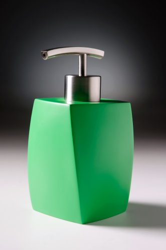 Moderner Seifenspender aus hochwertigem Kunststoff, Edelstahlpumpe, Elegantes Design, Wave Green von Sanilo