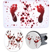 Sanilo Badaccessoire-Set "Blood" bestehend aus WC-Sitz, Badteppich und Waschbeckenstöpsel Sanilo Badaccessoire-Set "Blood" bestehend aus WC-Sitz, Badteppich und Waschbeckenstöpsel von Sanilo