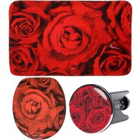 Sanilo Badaccessoire-Set "Rosen" bestehend aus WC-Sitz, Badteppich und Waschbeckenstöpsel Sanilo Badaccessoire-Set "Rosen" bestehend aus WC-Sitz, Badteppich und Waschbeckenstöpsel von Sanilo