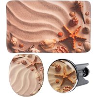 Sanilo Badaccessoire-Set "Sanibel" bestehend aus WC-Sitz, Badteppich und Waschbeckenstöpsel von Sanilo
