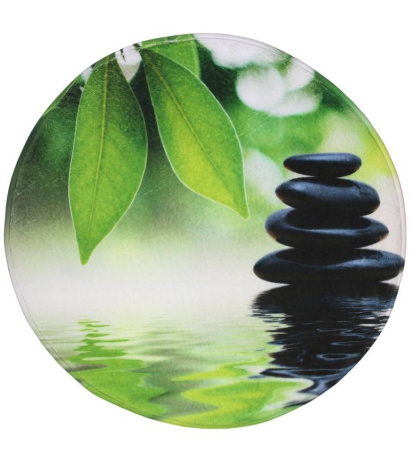 Sanilo Badematte Harmony, rutschhemmend beschichtet, waschbar, schnelltrocknend, Polyester, rund, sehr weich, hochwertig & modern, Durchmesser 80 cm von Sanilo