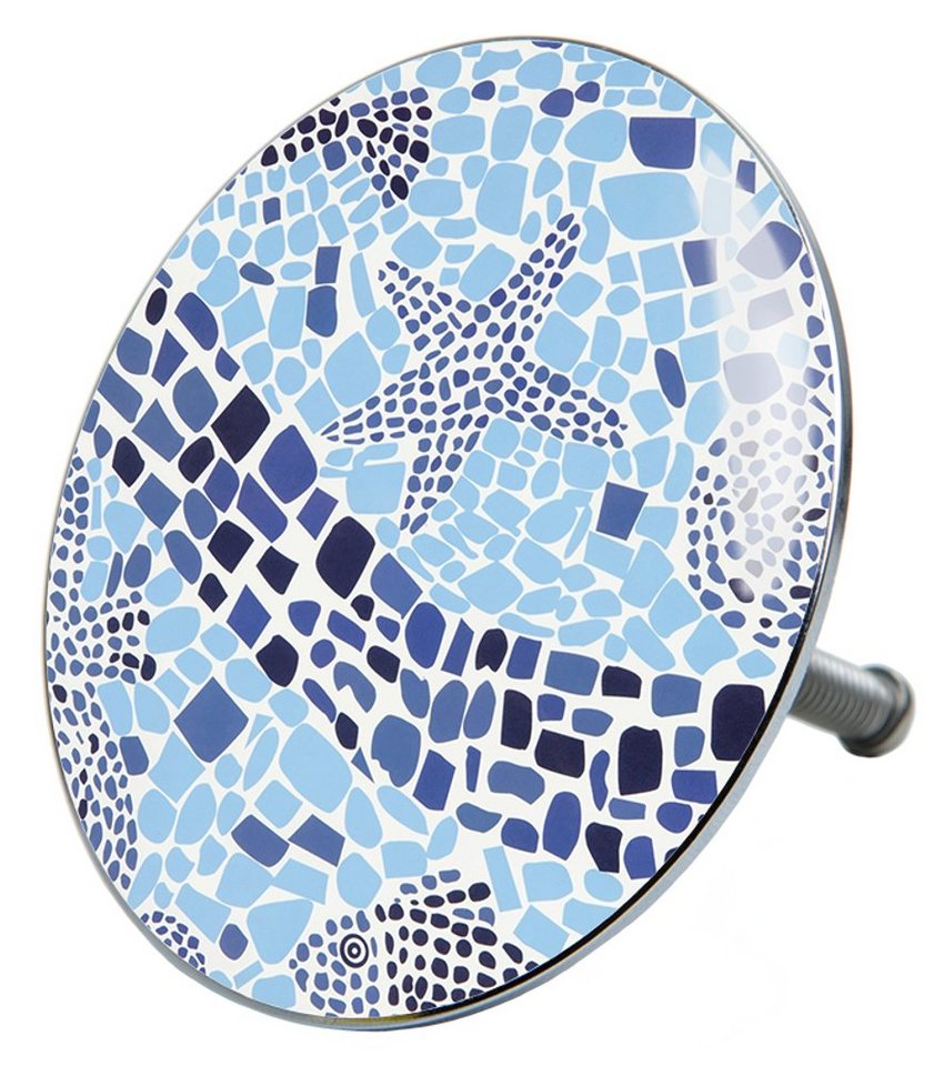 Sanilo Badewannenstöpsel Mosaic World, Ø 7.2 cm, hochwertig, universell, mit Motiv, 100% wasserdicht von Sanilo