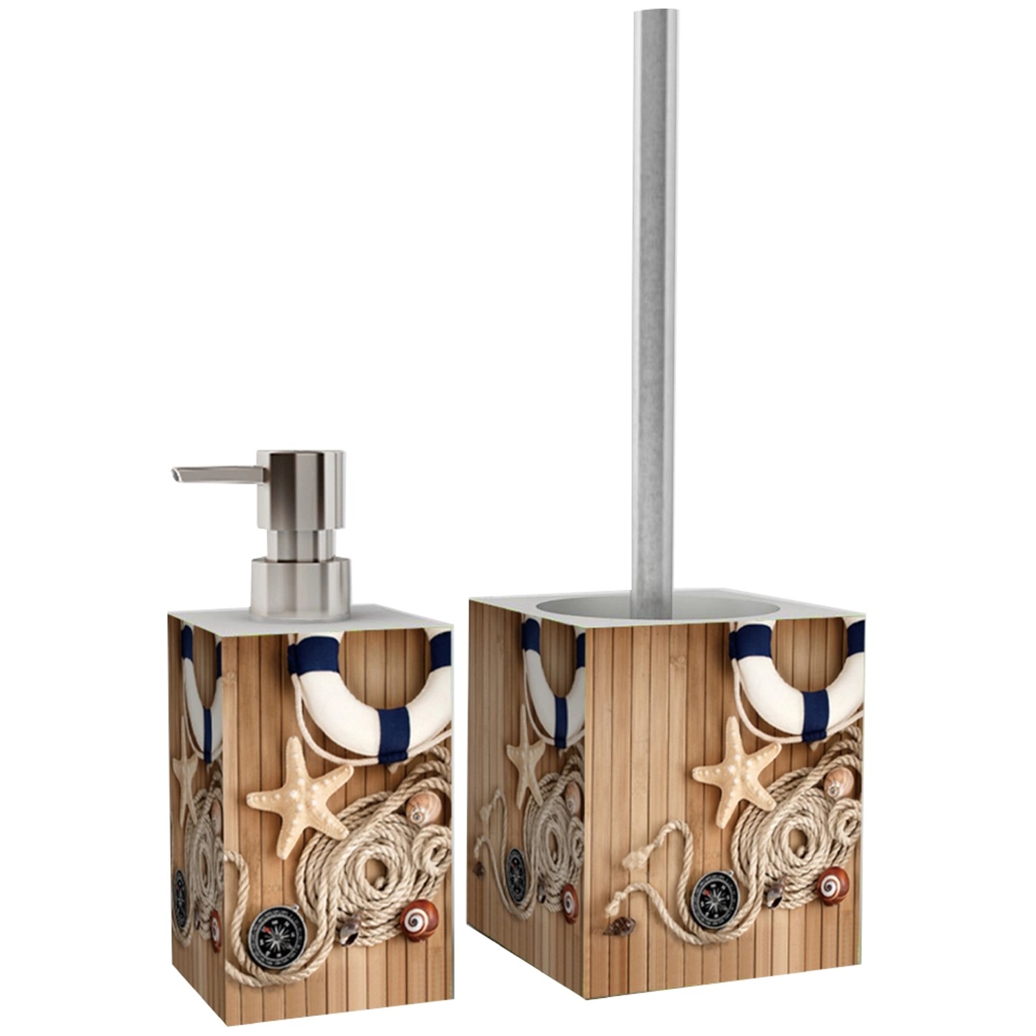 Sanilo Badezimmer Set, Seifenspender und WC-Bürste - Maritime Sanilo Badezimmer Set, Seifenspender und WC-Bürste - Maritime von Sanilo