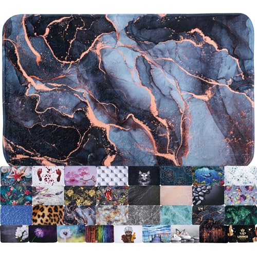 Sanilo Badteppich, viele schöne Badematten zur Auswahl, Badvorleger sehr weich und rutschfest, waschbar und schnelltrocknend (Marmor Abstrakt, 50 x 80 cm) von Sanilo