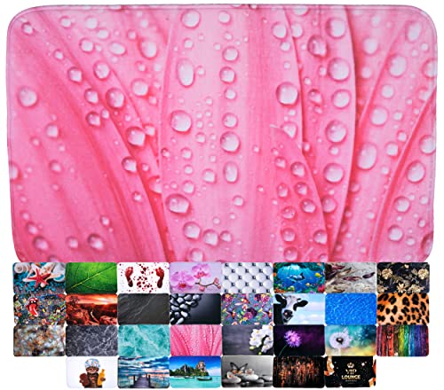 Sanilo Badteppich, viele schöne Badematten zur Auswahl, Badvorleger sehr weich und rutschfest, waschbar und schnelltrocknend (Pink Flower, 50 x 80 cm) von Sanilo