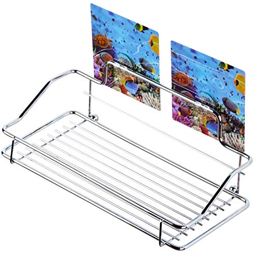 Sanilo Duschablage ohne Bohren | Hochwertiges Duschregal aus Edelstahl | Duschkorb mit Haken 25,0 x 11,5 x 9 cm (Ocean) von Sanilo