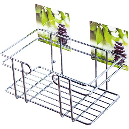 Sanilo Duschablage ohne bohren | Hochwertiges Duschregal aus Edelstahl | Duschkorb mit Haken 22,8 x 14 x 10,5 cm (Harmony) von Sanilo