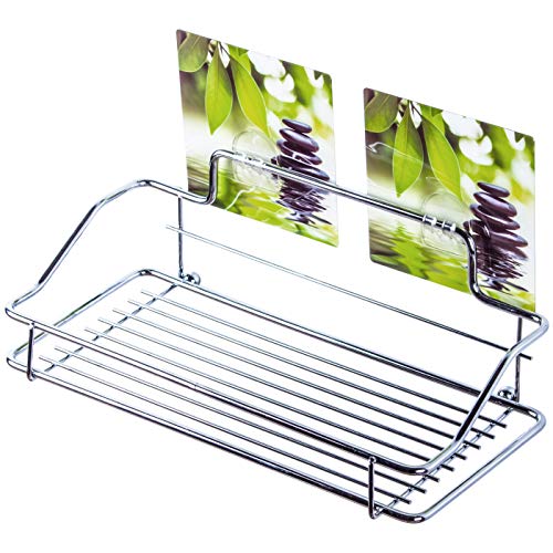 Sanilo Duschablage ohne Bohren | Hochwertiges Duschregal aus Edelstahl | Duschkorb mit Haken 25,0 x 11,5 x 9 cm (Harmony) von Sanilo
