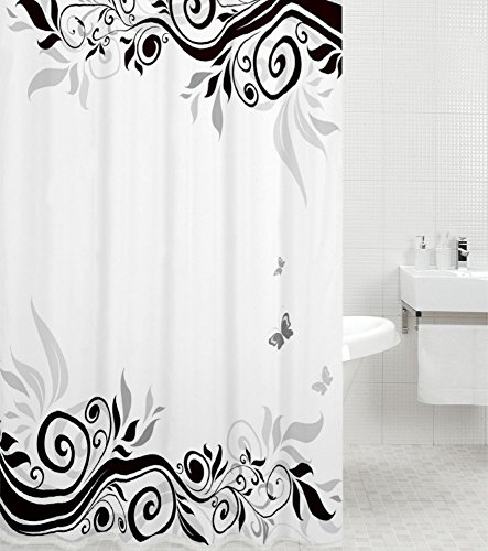 Sanilo Duschvorhang Black Flower 180 x 200 cm, hochwertige Qualität, 100% Polyester, wasserdicht, Anti-Schimmel-Effekt, inkl. 12 Duschvorhangringe Sanilo Duschvorhang Black Flower 180 x 200 cm, hochwertige Qualität, 100% Polyester, wasserdicht, Anti-Schimmel-Effekt, inkl. 12 Duschvorhangringe von Sanilo