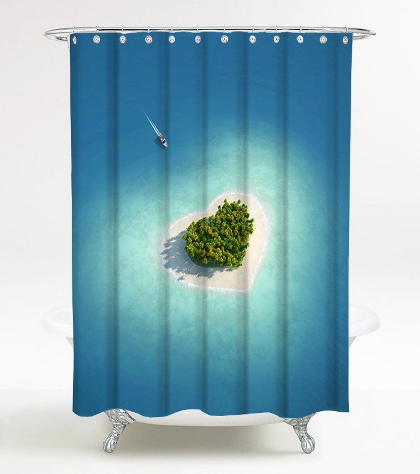 Sanilo Duschvorhang Dream Island 180 x 200 cm, 100% wasserdicht, Anti-Schimmel-Effekt, hochwertige Qualität von Sanilo