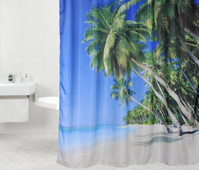 Sanilo Duschvorhang Karibik 180 x 200 cm, 100% wasserdicht, Anti-Schimmel-Effekt, hochwertige Qualität von Sanilo