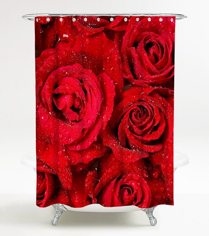 Sanilo Duschvorhang Rosen 180 x 200 cm, 100% wasserdicht, Anti-Schimmel-Effekt, hochwertige Qualität von Sanilo