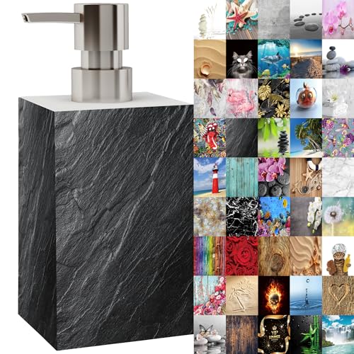 Seifenspender | viele schöne Seifenspender zur Auswahl | modernes, stylisches Design | Blickfang für jedes Badezimmer (Granit) von Sanilo