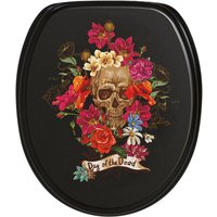 Sanilo WC-Sitz, BxL: 37,7 x 47 cm, Day of the Dead - schwarz von Sanilo