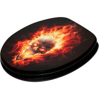 Sanilo WC-Sitz, BxL: 37,7 x 47 cm, Totenkopf in Flammen - braun von Sanilo