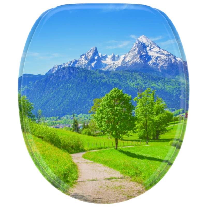 Sanilo WC Sitz mit Absenkautomatik Alpen, Hochwertiger und Stabiler Toilettendeckel aus Holz von Sanilo
