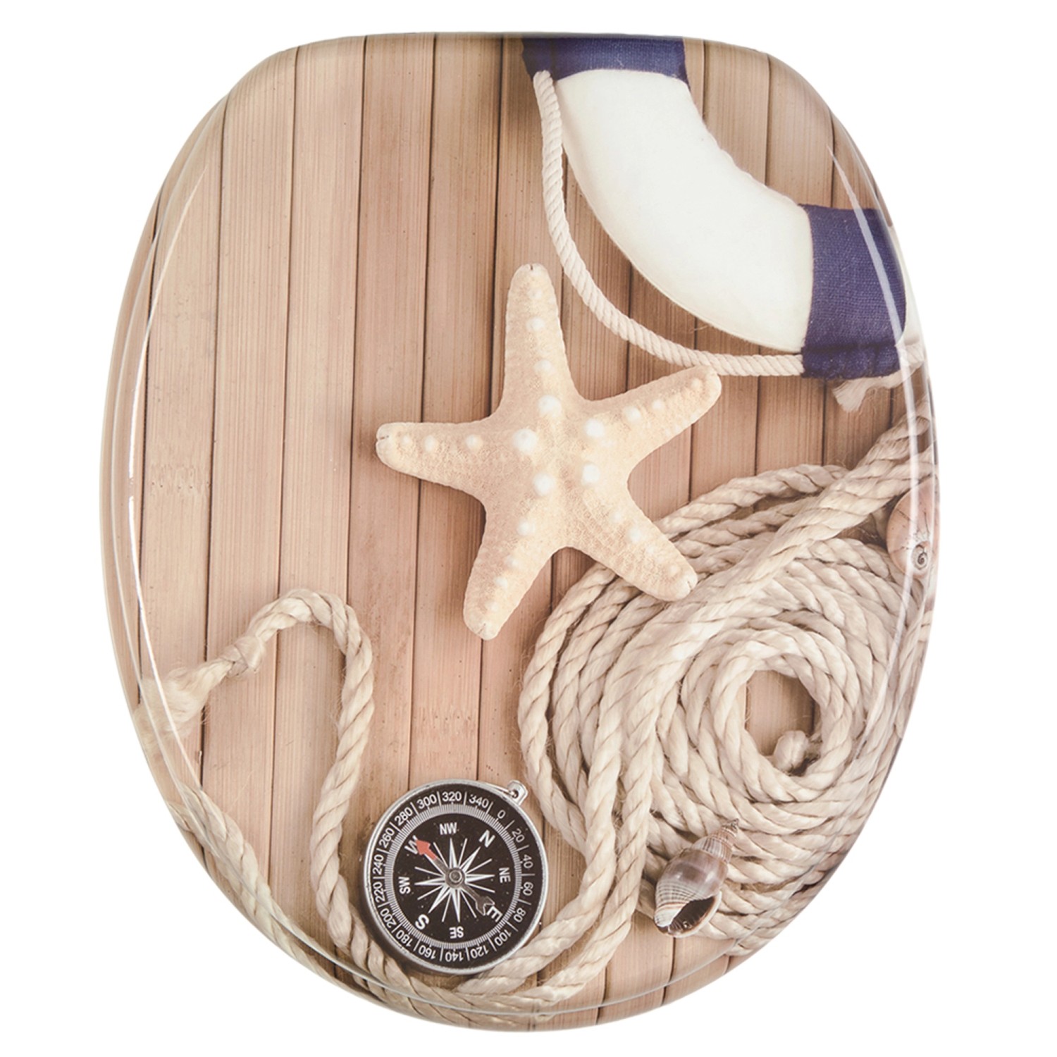 Sanilo WC Sitz mit Absenkautomatik Maritime, Hochwertiger und Stabiler Toilettendeckel aus Holz Sanilo WC Sitz mit Absenkautomatik Maritime, Hochwertiger und Stabiler Toilettendeckel aus Holz von Sanilo