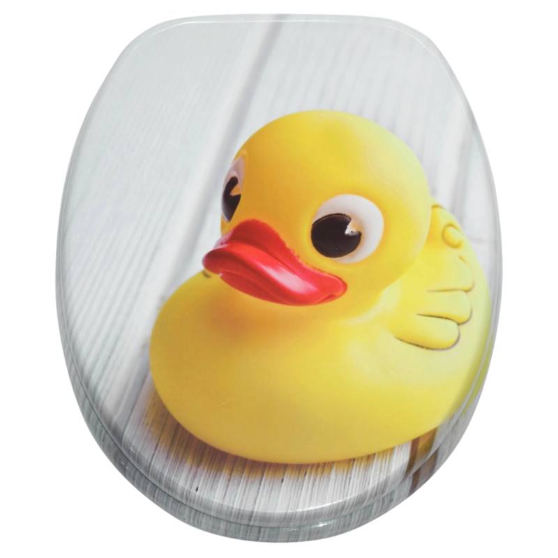 Sanilo WC Sitz mit Absenkautomatik Quietscheente, Hochwertiger und Stabiler Toilettendeckel aus Holz von Sanilo