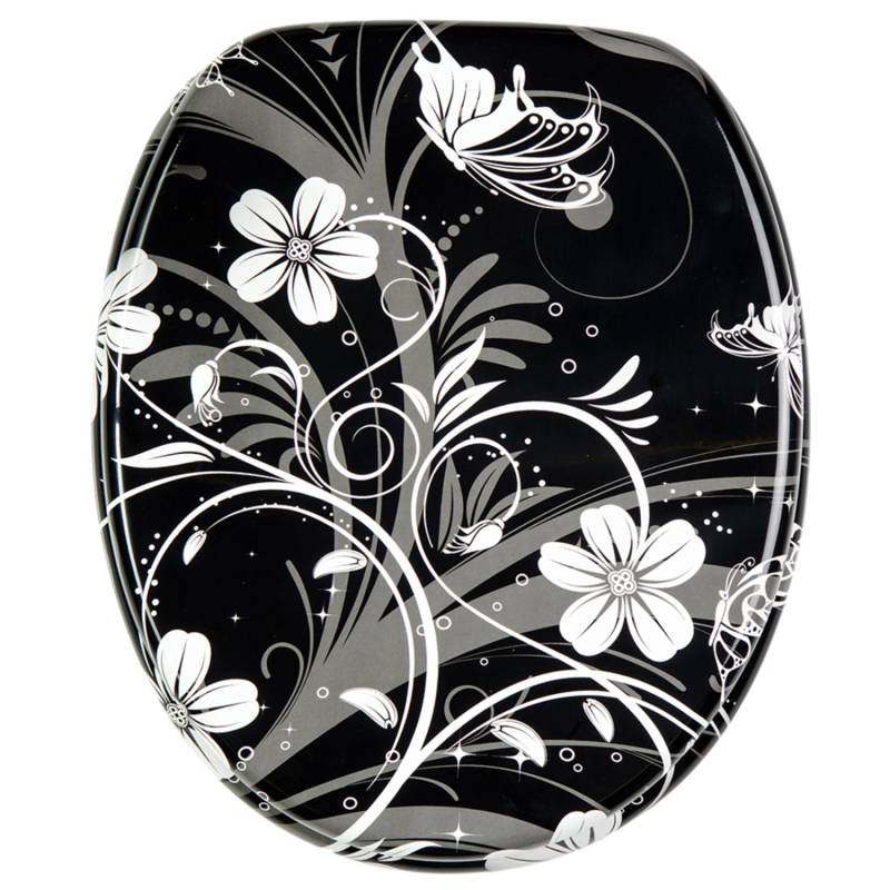 Sanilo WC Sitz mit Absenkautomatik White Flower, Hochwertiger und Stabiler Toilettendeckel aus Holz Sanilo WC Sitz mit Absenkautomatik White Flower, Hochwertiger und Stabiler Toilettendeckel aus Holz von Sanilo