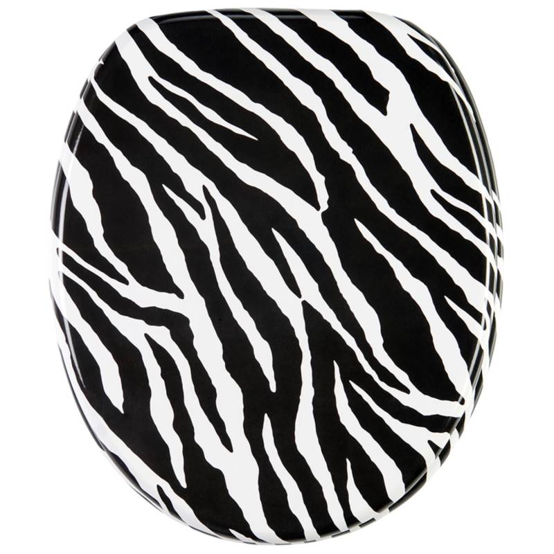 Sanilo WC Sitz mit Absenkautomatik Zebra Look, Hochwertiger und Stabiler Toilettendeckel aus Holz von Sanilo