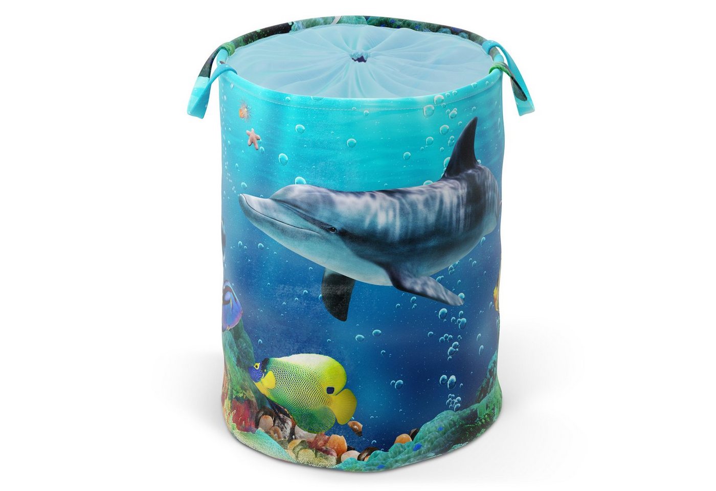 Sanilo Wäschekorb Delphin, 60 Liter, faltbar, mit Sichtschutz und Griffen, kräftige Farben von Sanilo