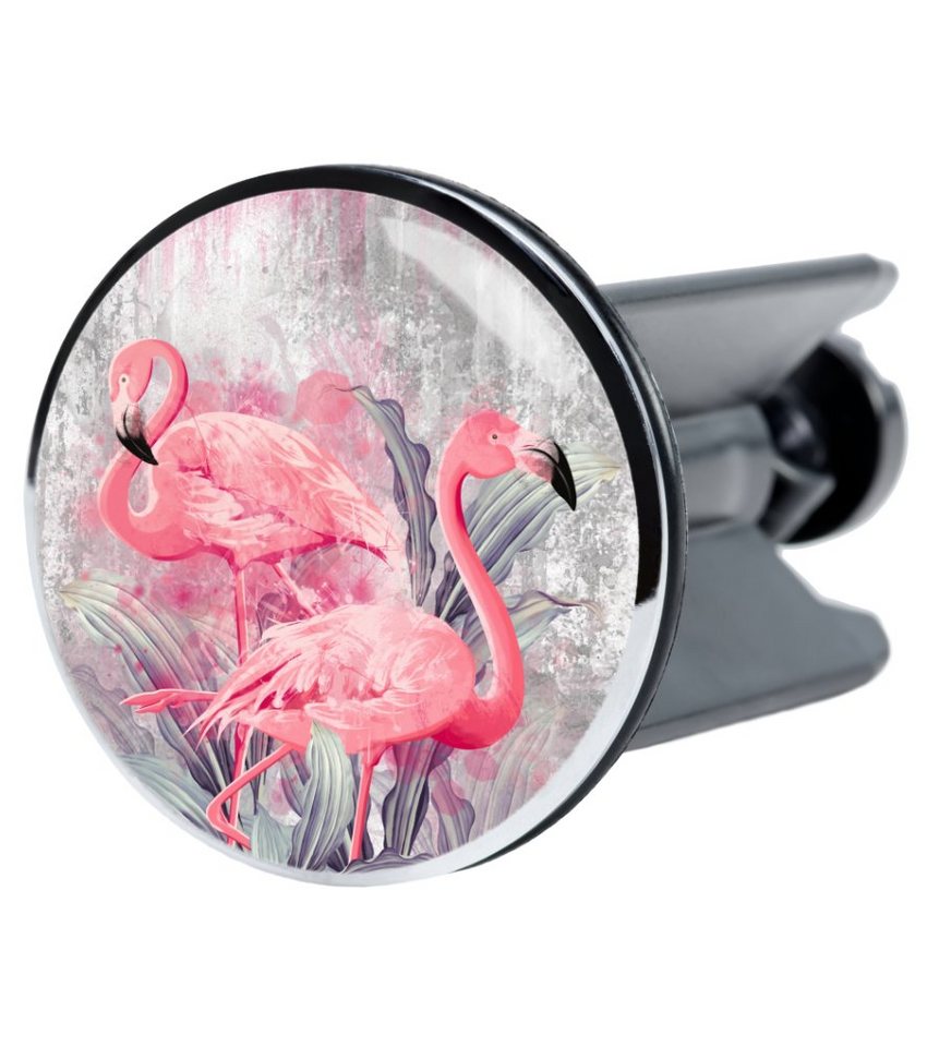 Sanilo Waschbeckenstöpsel Flamingo 2, Ø 4.0 cm, hochwertig, universell, mit Motiv, 100% wasserdicht von Sanilo