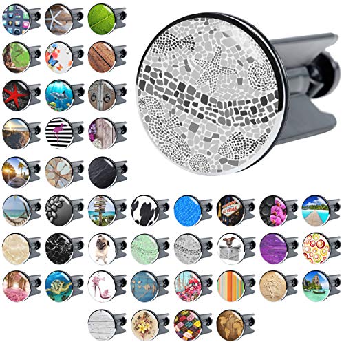 Sanilo Waschbeckenstöpsel, viele schöne Stöpsel für das Waschbecken zur Auswahl, universal mit Motiv (Mosaic World Grey) von Sanilo