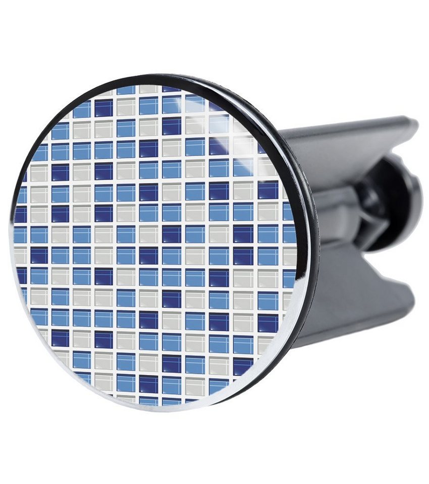 Sanilo Waschbeckenstöpsel Mosaik Blau, Ø 4.0 cm, hochwertig, universell, mit Motiv, 100% wasserdicht von Sanilo