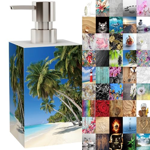 Seifenspender | viele schöne Seifenspender zur Auswahl | modernes, stylisches Design | Blickfang für jedes Badezimmer (Karibik) von Sanilo