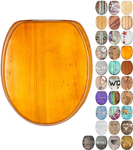 Sanilo WC Sitz ohne Absenkautomatik, viele schöne Holz Toilettendeckel zur Auswahl, hochwertige und stabile Qualität (Holz) von Sanilo