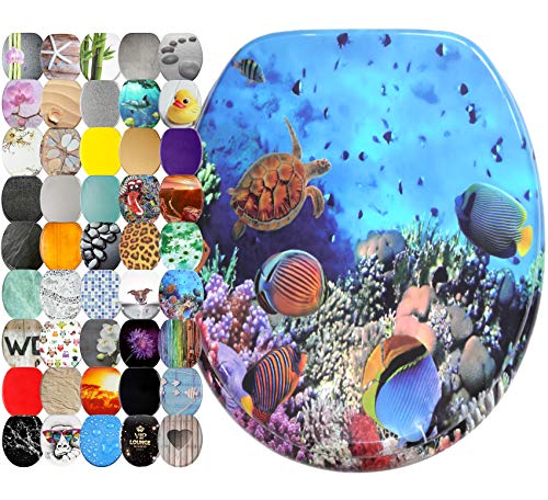 Sanilo WC Sitz ohne Absenkautomatik, viele schöne Toilettendeckel zur Auswahl, hochwertige und stabile Qualität aus Holz (Ocean) von Sanilo