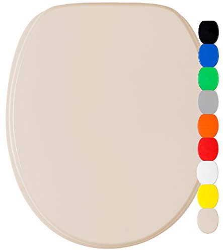 Sanilo WC Sitz mit Absenkautomatik, viele einfarbige Toilettendeckel zur Auswahl, hochwertige und stabile Qualität aus Holz (Beige) von Sanilo