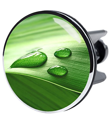 Sanilo XXL Waschbeckenstöpsel Green Leaf, schöner Stöpsel für das Waschbecken, deckt den kompletten Abflussbereich ab von Sanilo